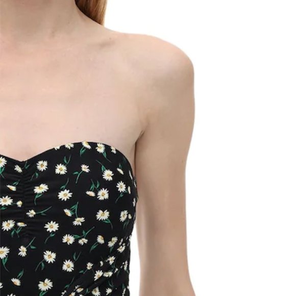 ONIA X WE WORE WHAT Women Capri One Piece Swimsuit with Daisies , XS, Black - Picture 5 of 9